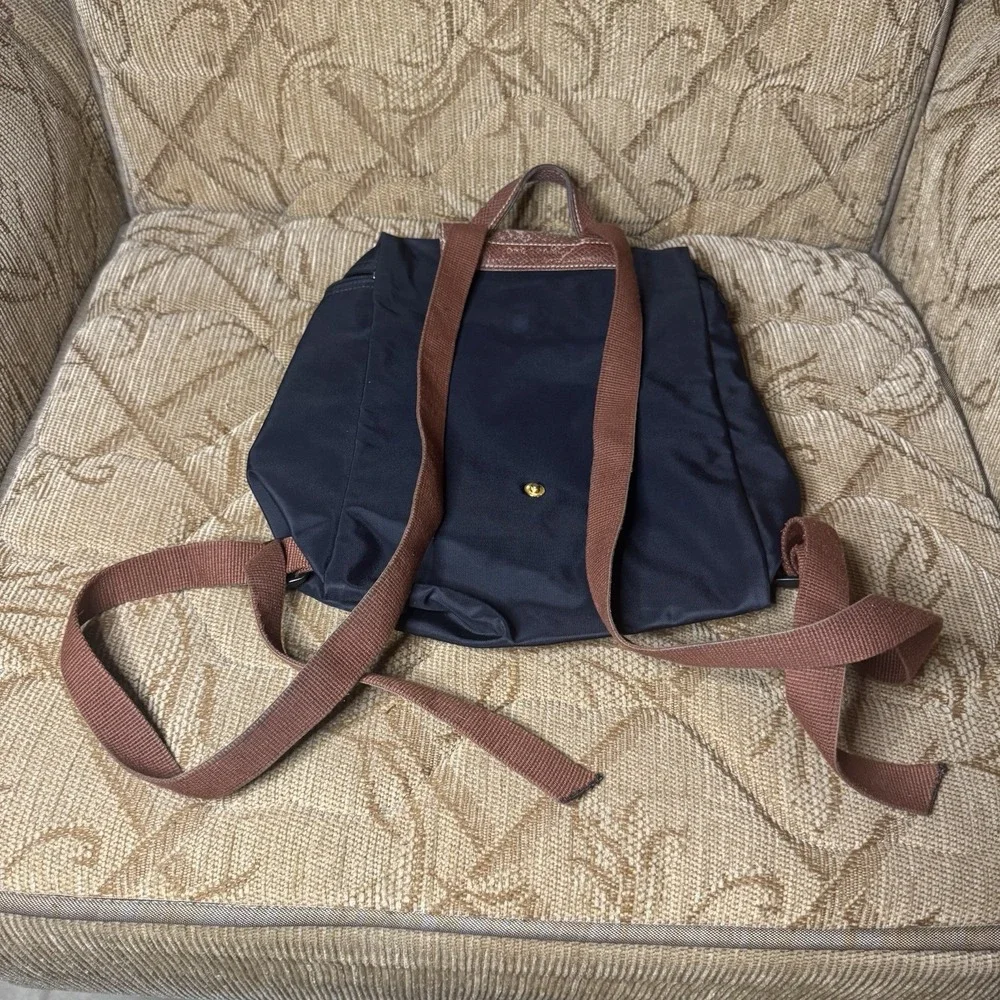 LONGCHAMP Navy Blue Le Pliage Sac A Dos Modele‎ Depose Backpack